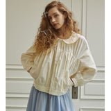 Loving shirring windbreaker jumper (ivory)