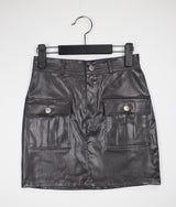 コーテッドミニスカート/Coated mini skirt (2color)