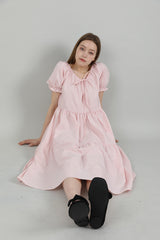 ロマンティックシャーリングロングワンピース / Romantic Shirring Long Onepiece Pink