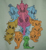 Paisley Elephant Over-Fit Tee (L.Khaki) (6629601902710)