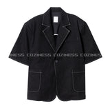 90's リネンデッキステッチオーバーサイズジャケット / 90's Linen Decki Stitch Oversized Jacket (2 colors)