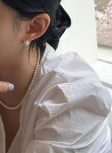 [92.5silver] swirl pearl necklace_4mm