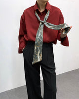 MO マーベルスカーフアイレットシャツ / MO Marvel Scarf Eyelet Shirt (3 colors)