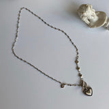 eh ユニークハートサージカルトグルバーネックレス/eh Unique Heart Surgical Toggle Bar Necklace