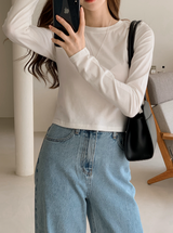 Basic Crop Long Sleeve T-shirt (3color)