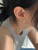 [92.5silver] クラックワンタッチピアス