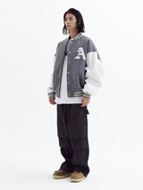 Stripe parachute denim Pants Black