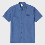 ベースボール刺繍ユニセックス半袖シャツ / Baseball Grand Embroidery Short-Sleeved Unisex Denim Shirt