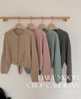 Wool Basic Round Crop Cardigan (7color)