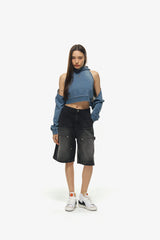 7 denim pants (black)