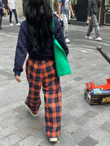 プラハディープカラーチェックパンツ