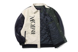 ビーガンレザーバーシティジャケット/VEGAN LEATHER VARSITY JACKET_NAVY