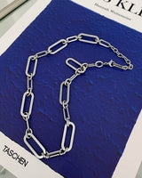 バーチャルスクエアチェインネックレス/a vertical square chain necklace