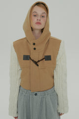 WOOL KNIT DUFFLE COAT / BEGIE