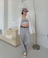 リネンデニムパンツ/no.5167 Gray Linen Denim Pants