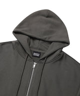  BLUR HEART LOOSE HOODIE ZIP UP_KHAKI