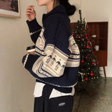 [2 colors] Nordic Raglan Half Zip-Up Knitwear