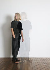 DOTTED-STRIPE BALLOON SWEAT PANTS (Black) / ドットストライプバルーンスウェットパンツ
