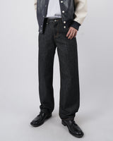 ファストげレイファブリックワイドデニムジーンズ / fast grey fabric wide denim jeans 2color