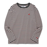 チェリーストライプロングスリーブTシャツ／CHERRY STRIPE LONG SLEEVE T-SHIRT [BLACK]
