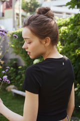 ラウンドロゴクロップTシャツ / ROUND LOGO CROP T-SHIRTS_2COLORS
