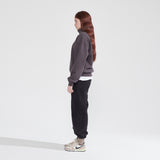 ナッピングハーフジップアップスウェットシャツ/NAPPING HALF ZIPUP SWEATSHIRT_CHARCOAL