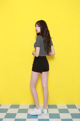 ストライプドクロップTシャツ / TOP(6185) Striped Crop Tee