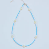 フラワーネックレス/FLOWER BLUE NECKLACE