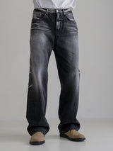 トライバルウォッシングブラックジーンズ / Tribal washing black jean
