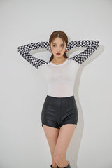 チェッカーボードクロップTシャツ/checkerboard crop tee(9183)