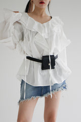 モノラッフルブラウス / Mono ruffle blouse (2color)