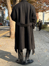 セイントローブウールヒデンマックコート / Saint Robe Wool Hidden MacCourt (black)
