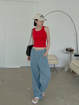 ストライプバンディングデニムパンツ/striped banding denim pants