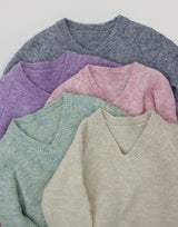チョイスカラーV-ネックニット / Choice Color V-Neck Knit (6color)