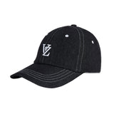 [VARZAR] 3D Monogram Stitch Over Fit Ball Cap BlackDenim
