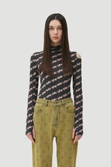 Flower Pattern Turtleneck_Black (6684832039030)