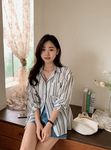 Natural Stripe Long Sleeve Shirt