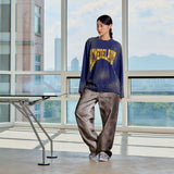 フロントフルロゴスプレーウォッシングロングスリーブTシャツ