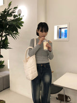 ファニーダイアグナルスリムオフショルダーTシャツ