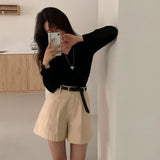 [Bellide made] Basic pintuck cotton shorts