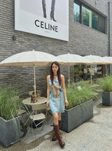 Sky silk sleeveless dress