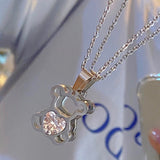 Crystal bear necklace (6657699250294)