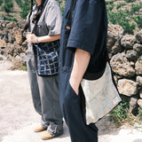 [Patchwork Canvas Bag] Reef Check - Sand (6625178812534)