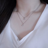 Double mini butterfly layered necklace