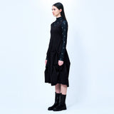 ピンタックジャージードレス/DOZI - Pintuck Jersey Dress _ Black