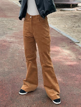 スエードスリムブーツカットパンツ