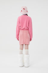 スモールチェリーボタンニットスカート／SMALL CHERRY BUTTON KNIT SKIRT [PINK]