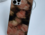 エモーショナルフラワーシルエットピンクローズフォーンハードケース / Emotional flower silhouette pink rose phone hard case