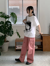 キムリ90'sアニメキャラクタープリントボクシーオーバーサイズフィット半袖Tシャツ / Kimri 90's Animation Character Printing Boxy Oversized Fit Short-Sleeved T-Shirt