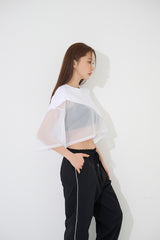 メッシュショートスリーブクロップTシャツ / TOP(9238) Mesh Short Sleeve Crop Tee
